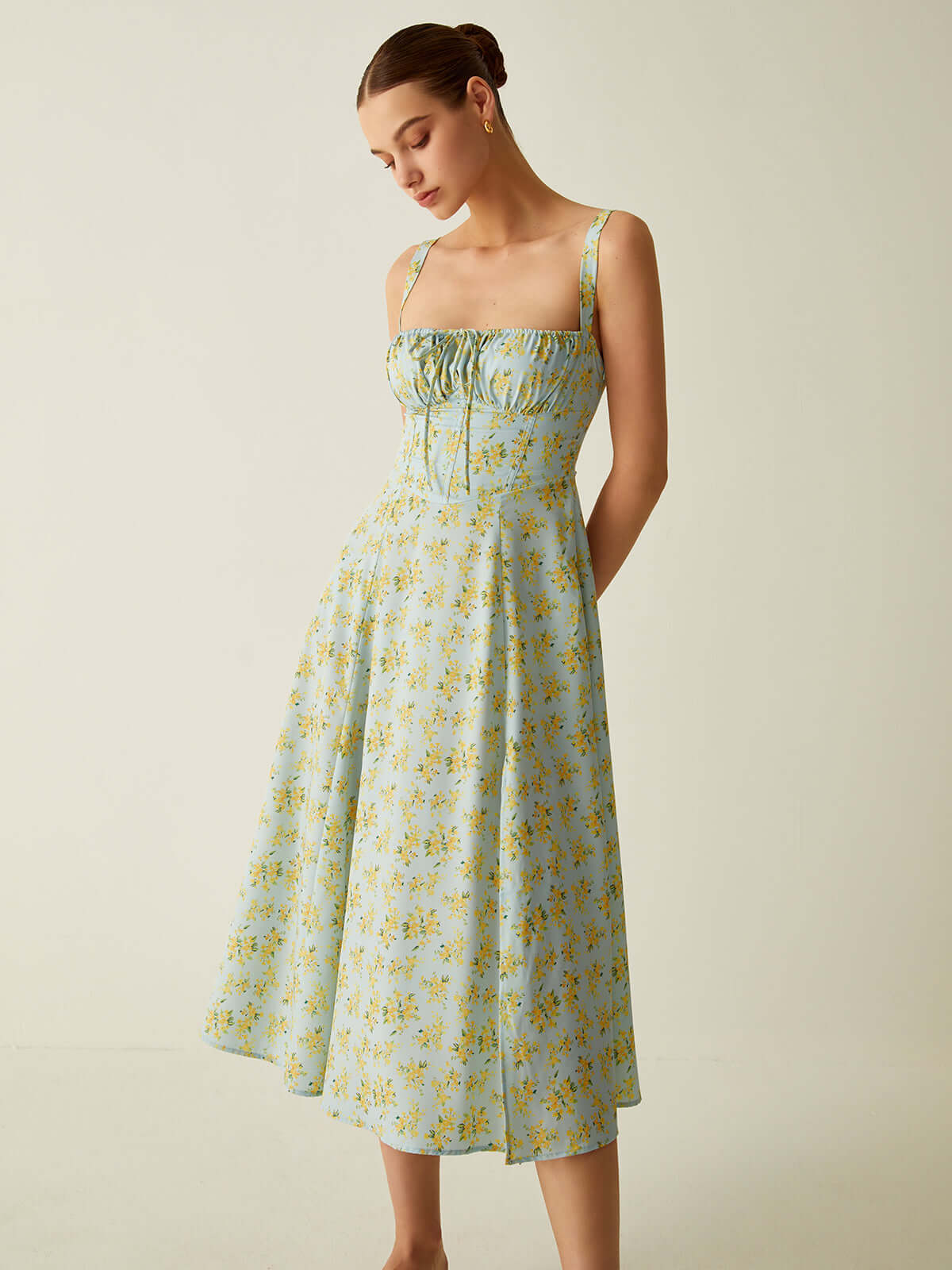 Pretty A-Line Mid Length Summer Dress