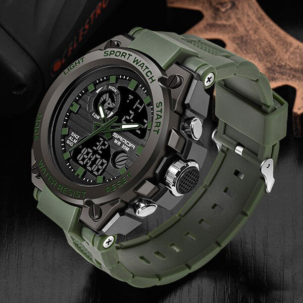 Tough Outdoor Men's Watch – Waterproof Analog Digital Watch
