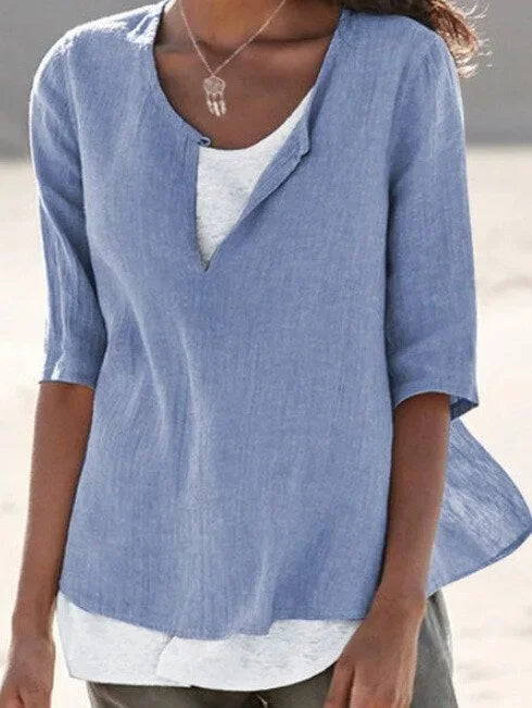 Comfortable Women's Relaxed Fit V-Neck Sweater Top