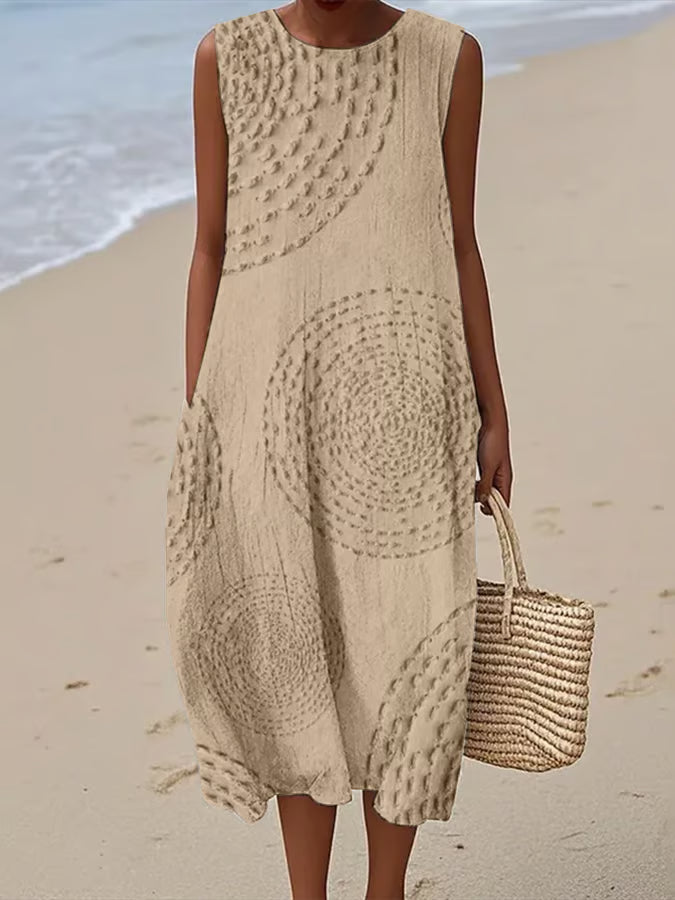 Sleeveless Floral Maxi Dress with Embellished Detail