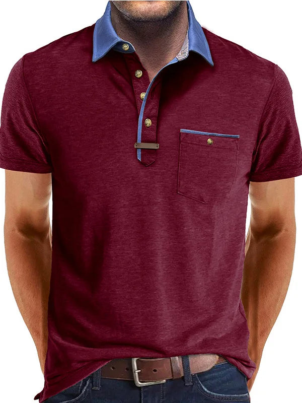 Lightweight Casual Short Sleeve Polo Shirt for Men
