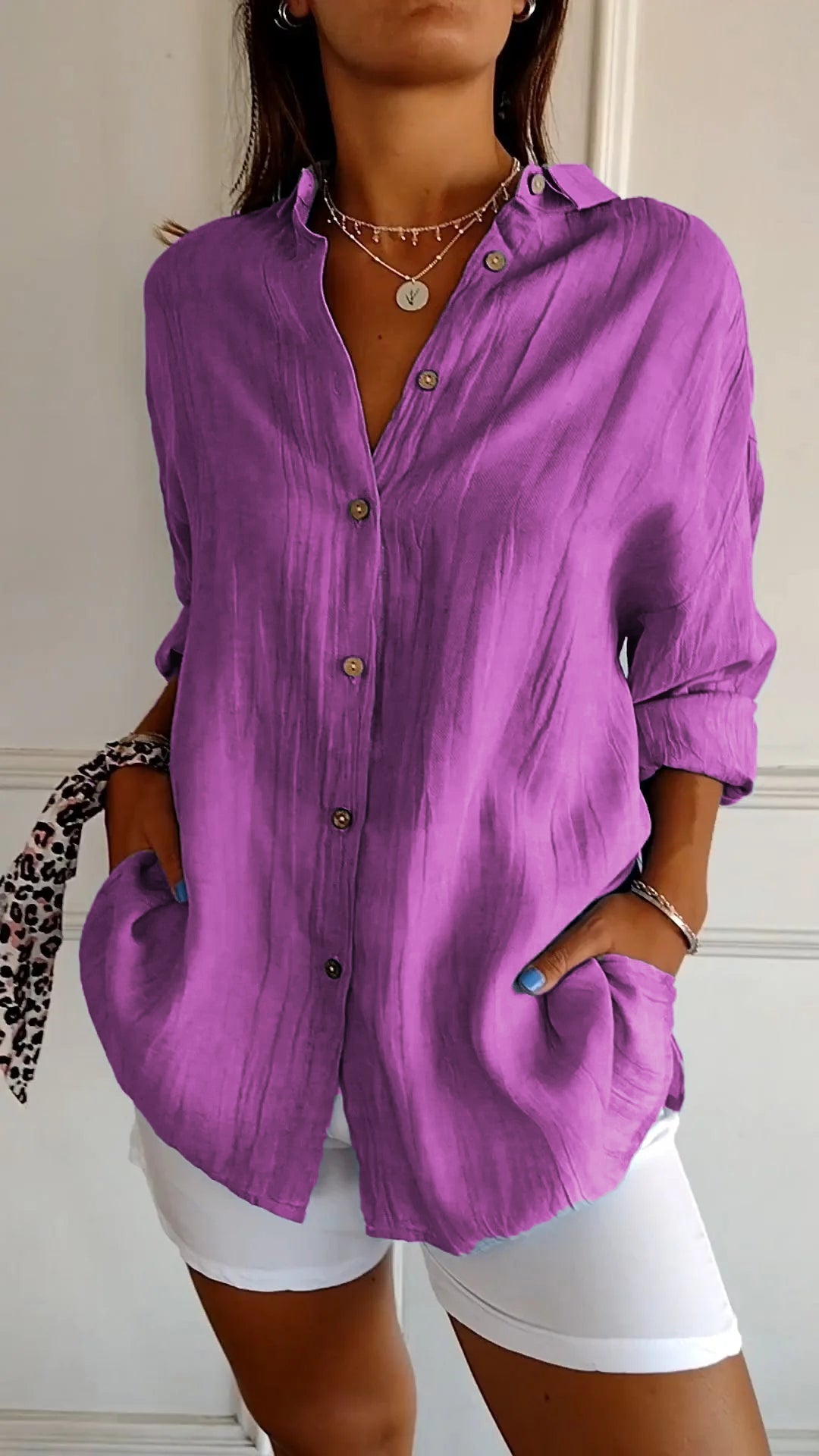 Variant image for Naya | Women's White Blouse - Chic and Versatile-57