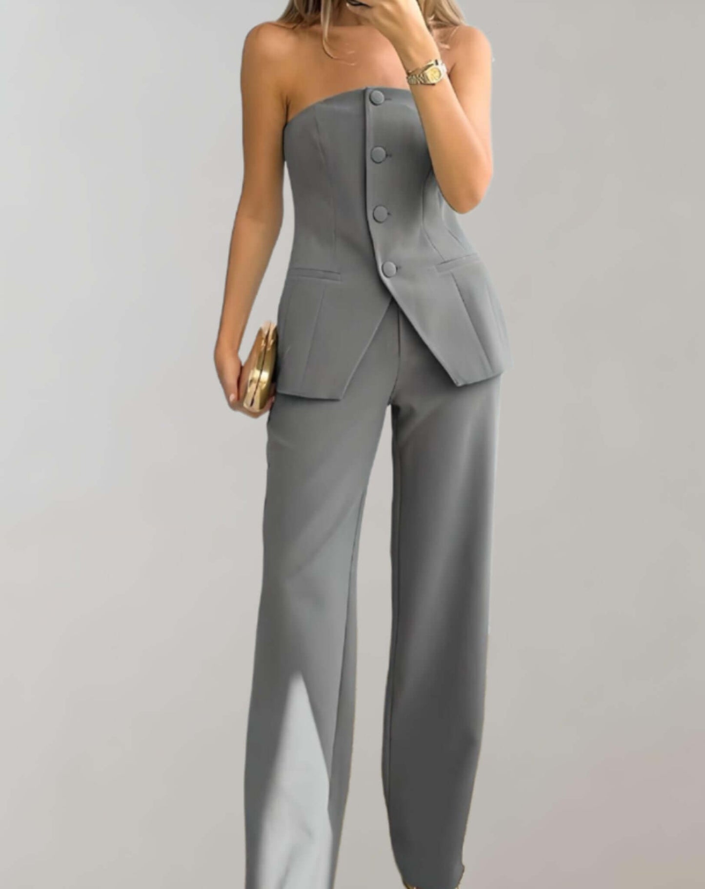 Ladies' Chic Suit Set - Cropped Top & Mini Skirt