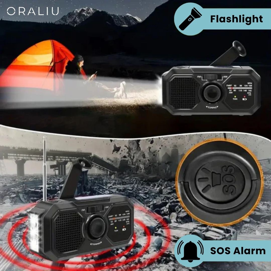 Compact Solar Hand Crank Radio