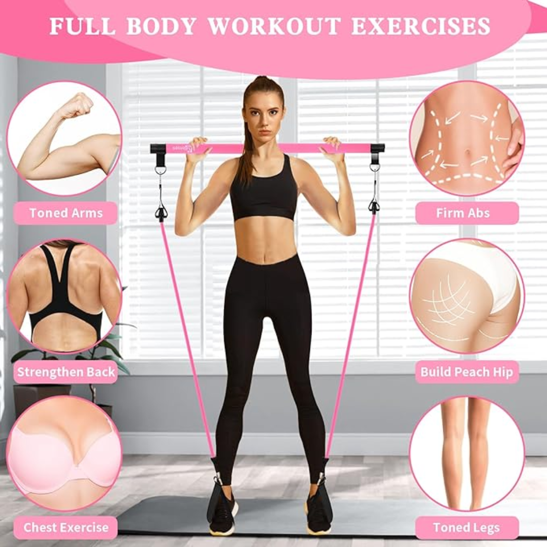 Home Fitness Pilates Bar For Full Body Exercise