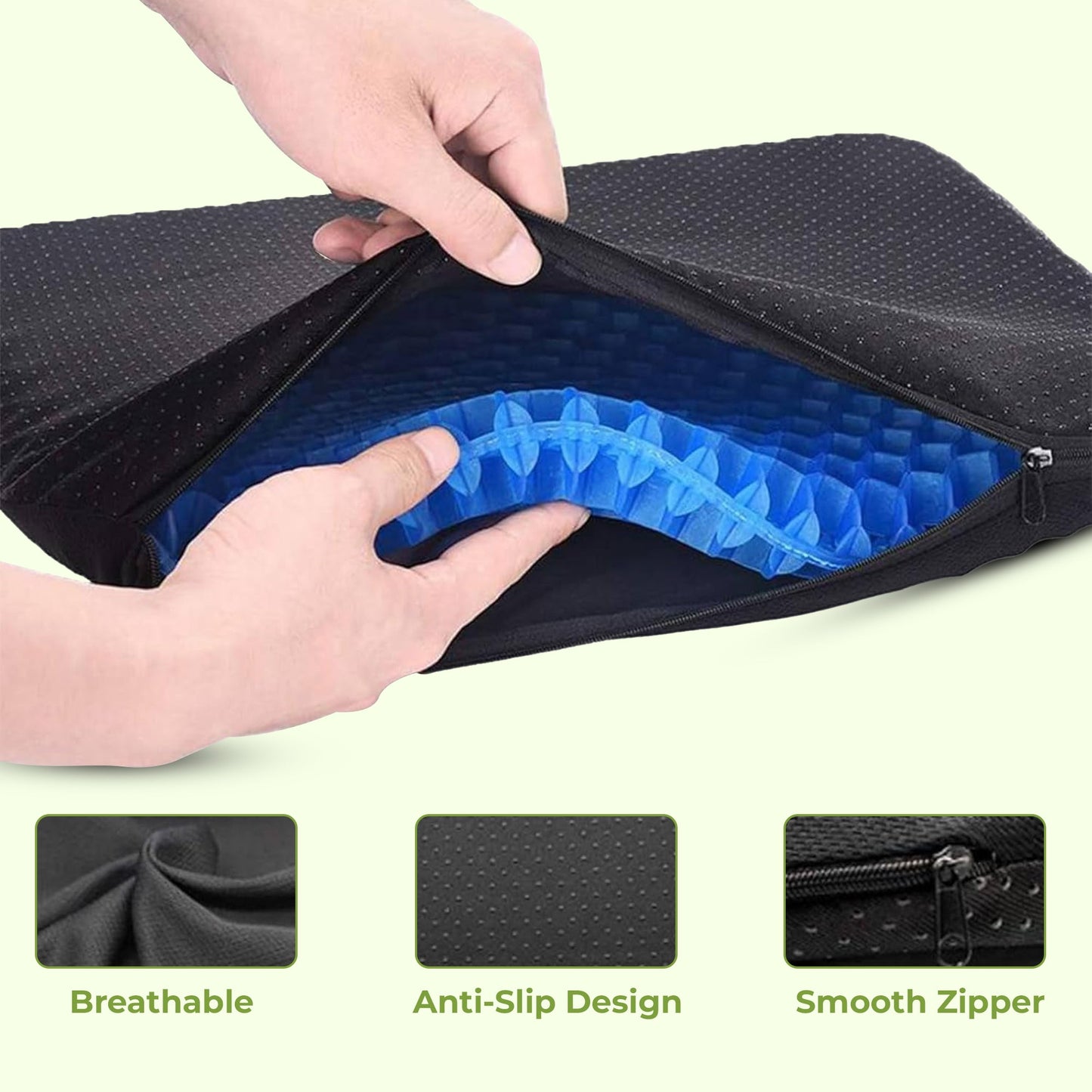 Ergonomic Memory Foam Chair Cushion for Back Support