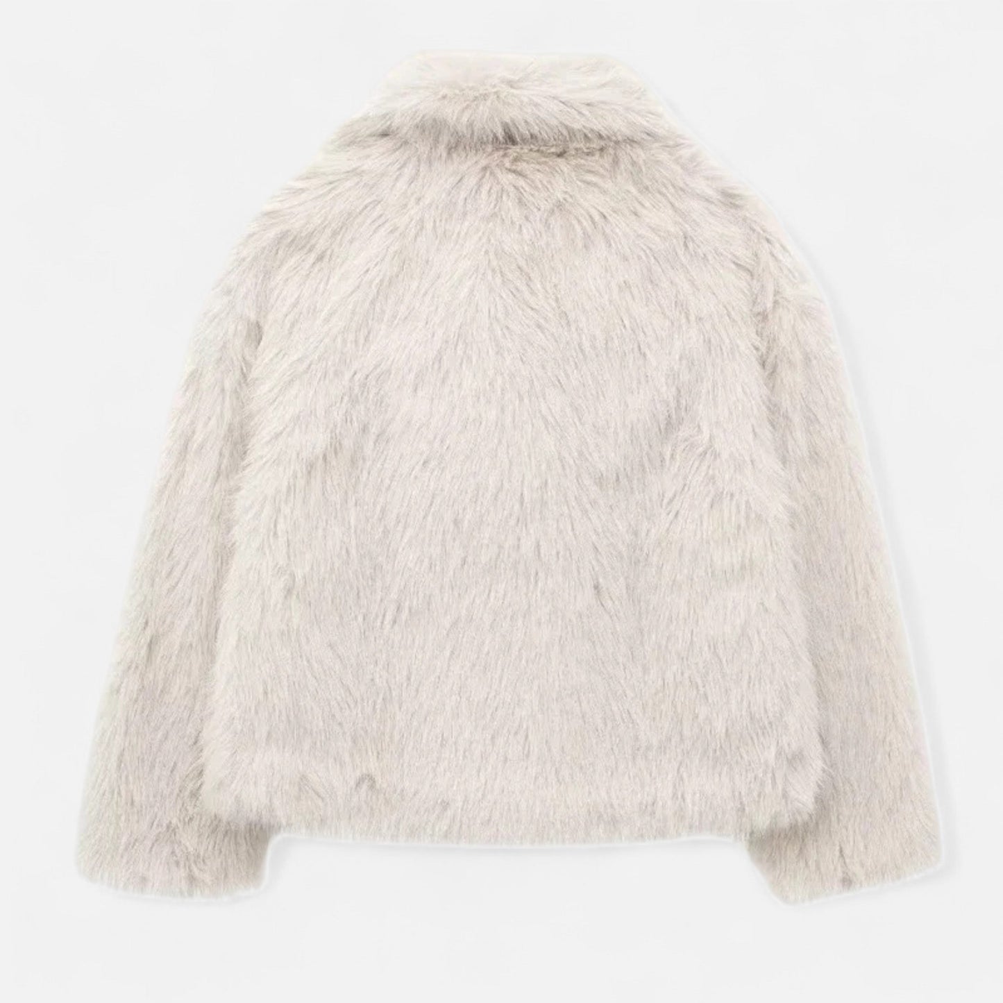Short Puffer Winter Coat for Women with Faux Fur Collar