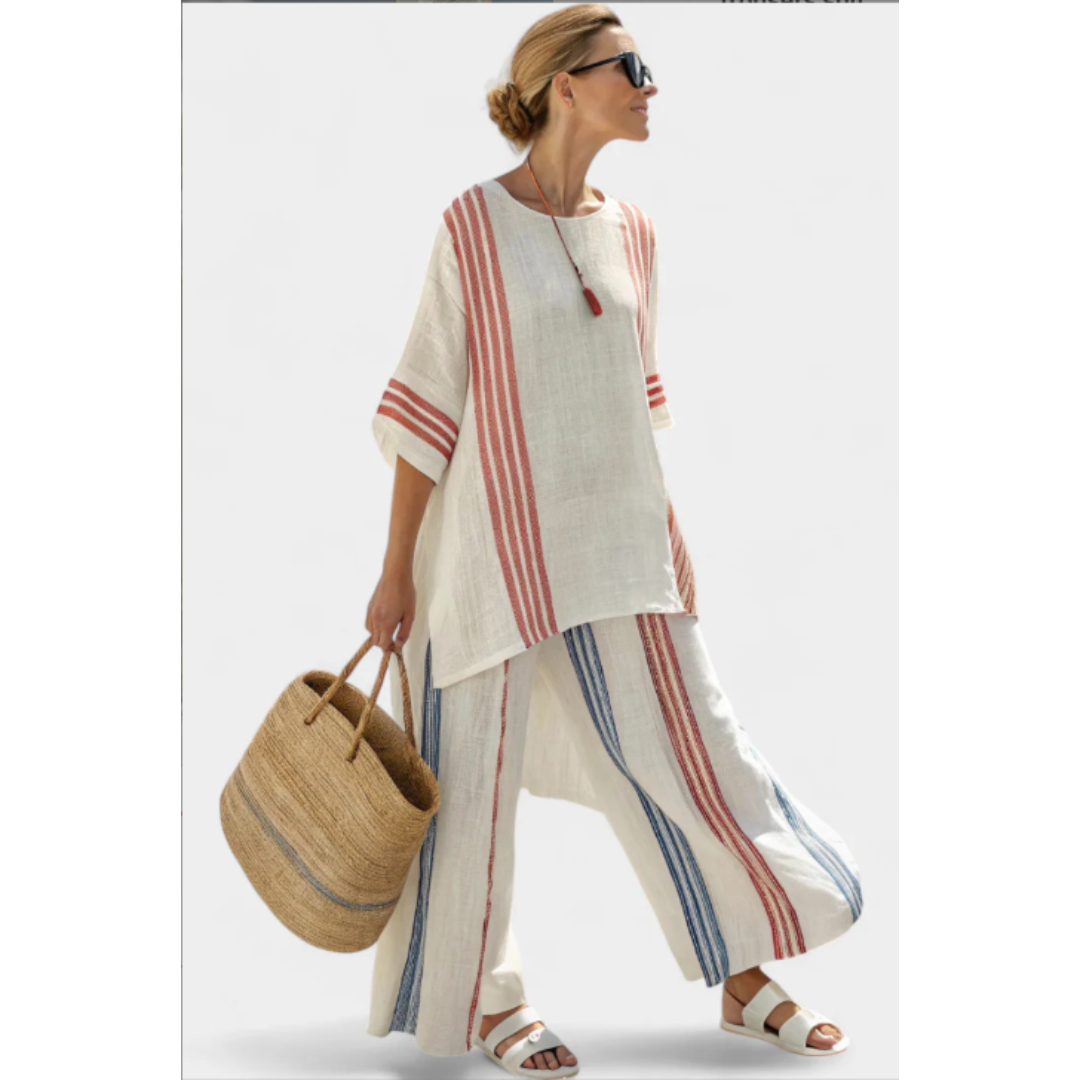 Classic 2 Piece Striped Outfit - Luxivelle