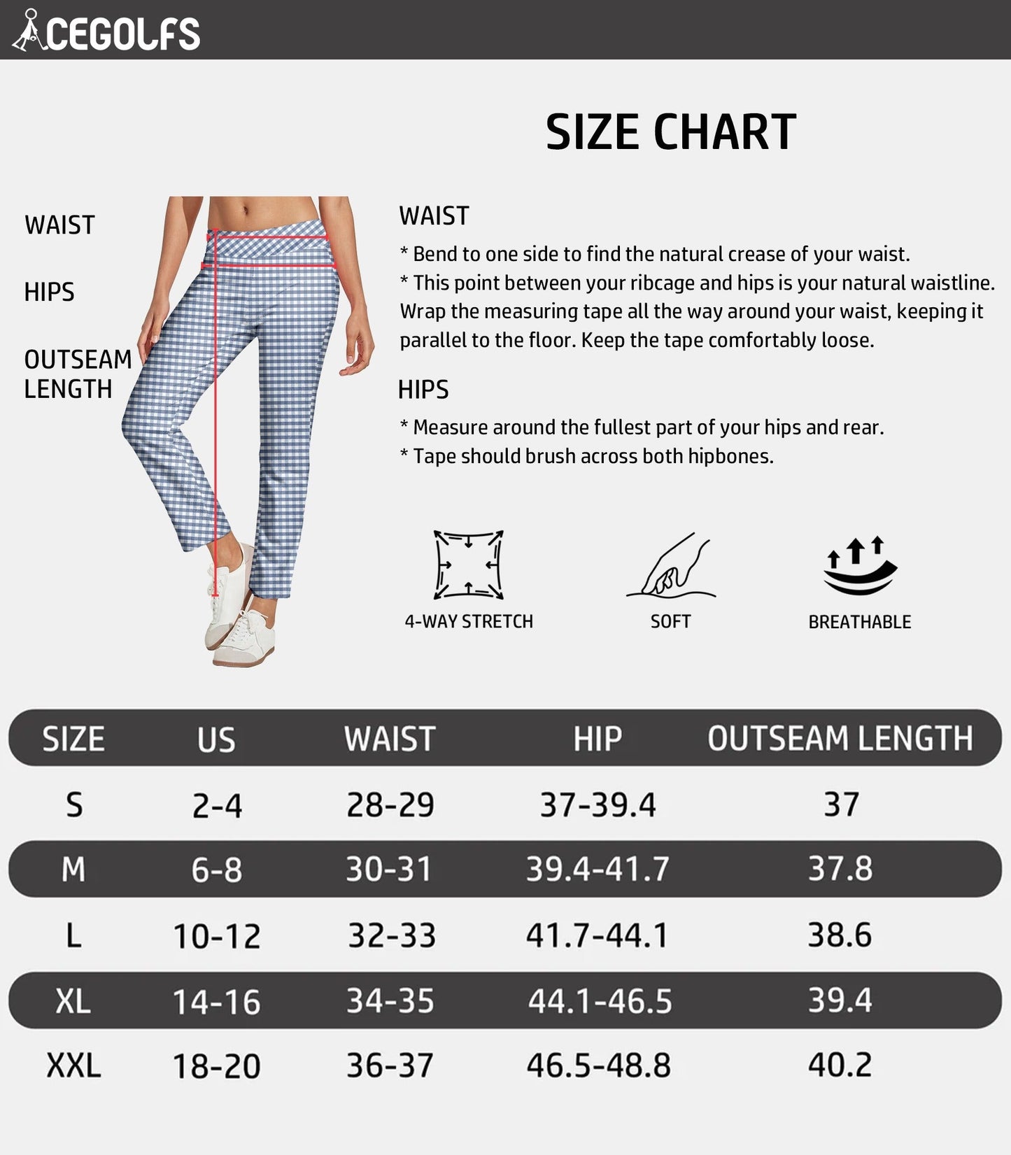 Athletic 28 Inch Stretchy Jogger Pants