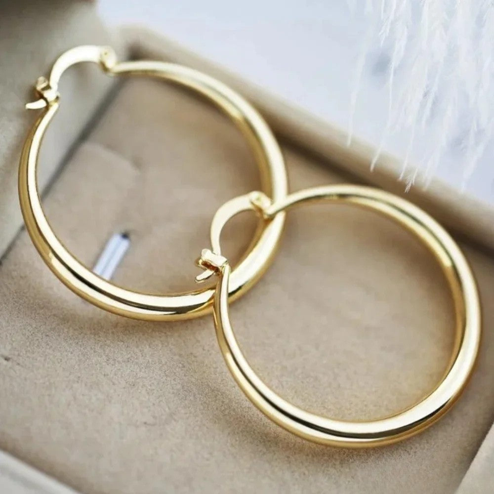 Big Chic Gold Circle Earrings - Luxivelle