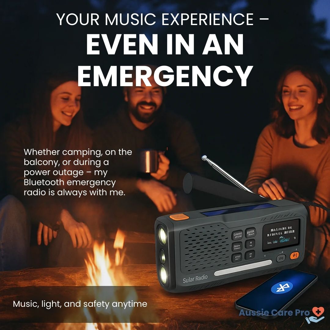 Portable Solar Powered Radio with Flashlight & Alarm