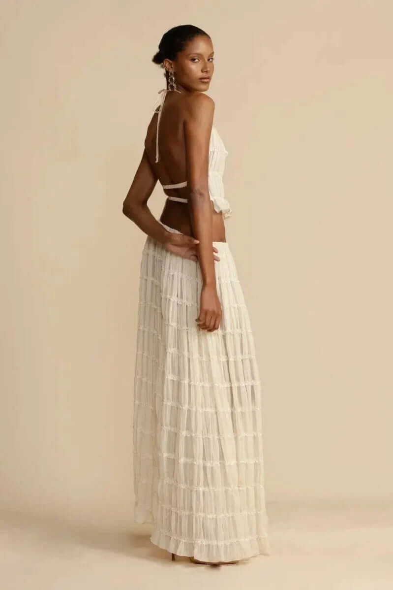 Ladies Summer Tube Top and Skirt Outfit