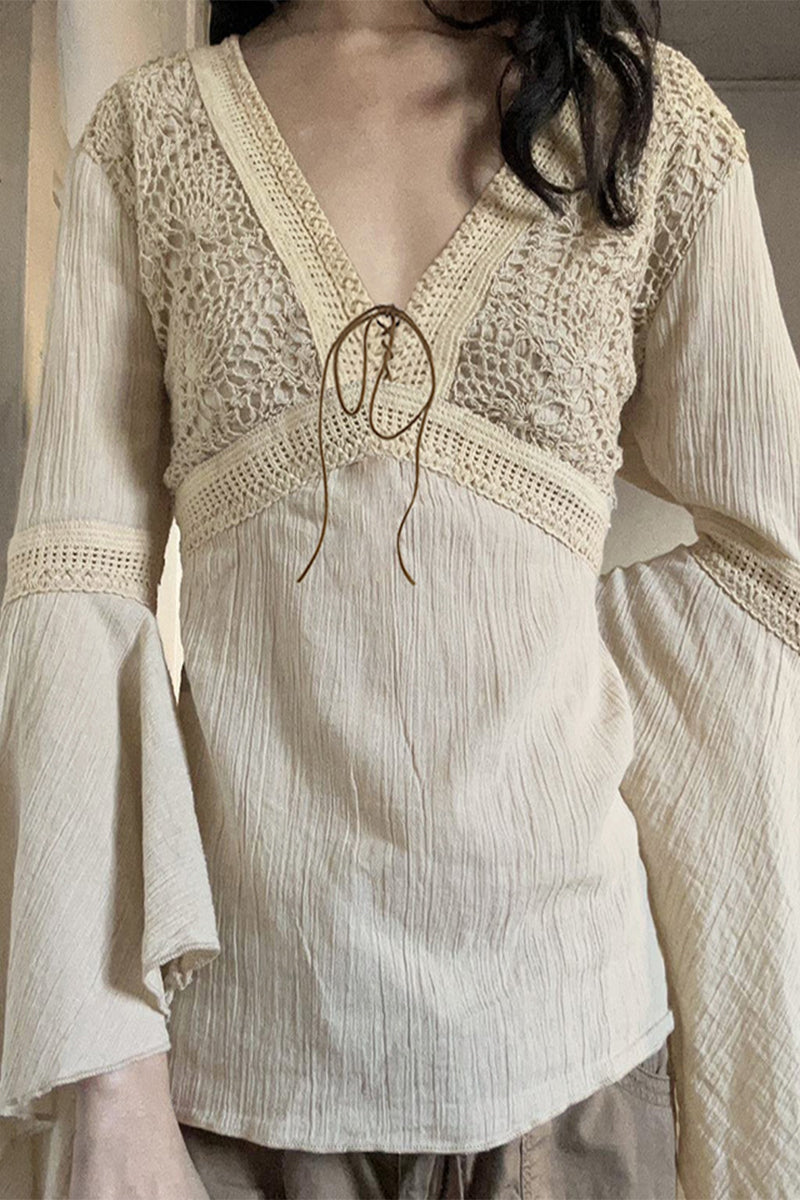 Ladies' Relaxed Fit V-Neck Long Sleeve Top