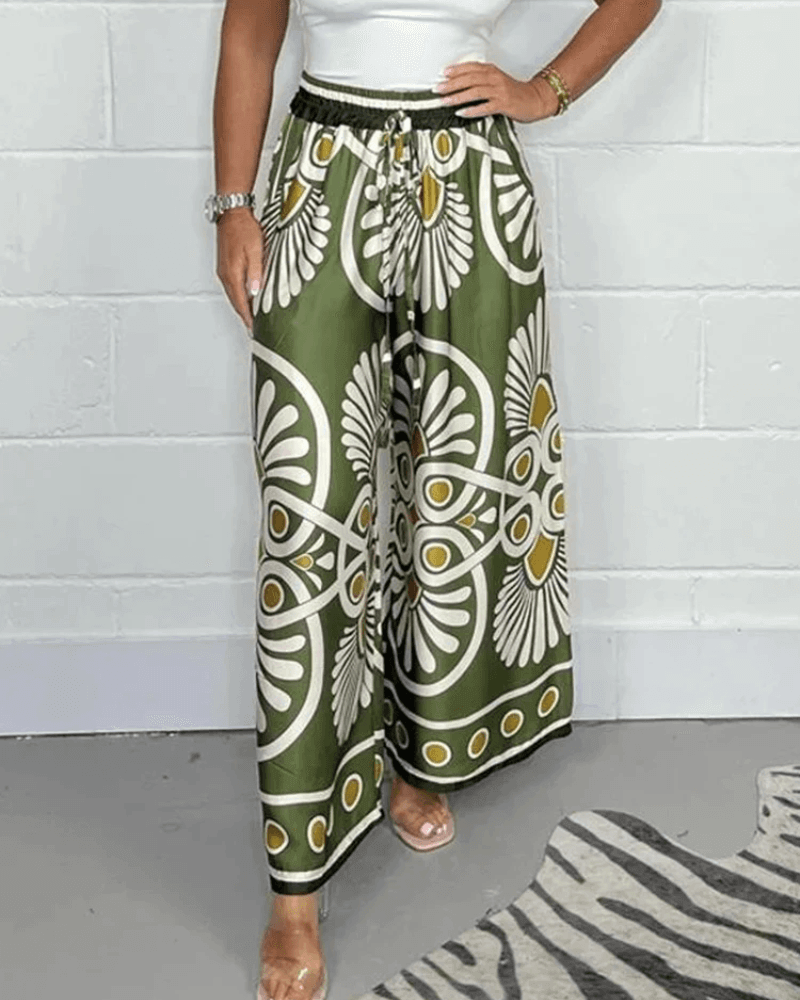 Ladies Loose Fit Patterned Pants