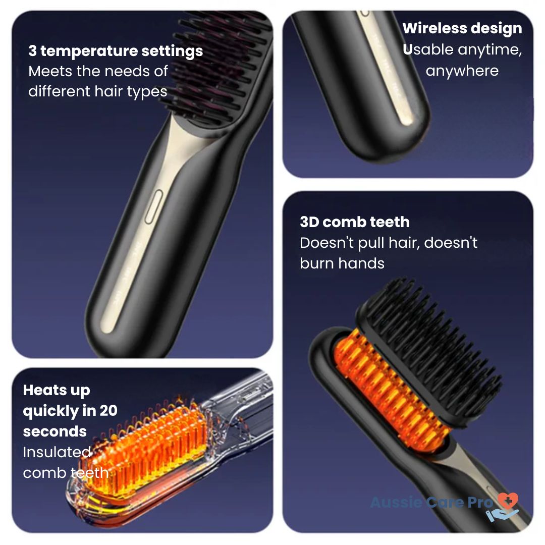 Compact Travel Hair Straightener Brush