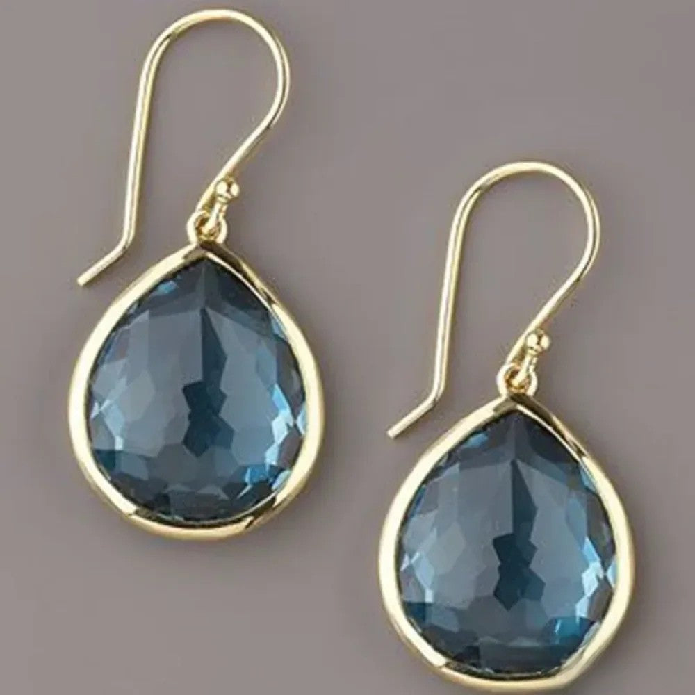 Vintage Navy Dangle Earrings - Luxivelle