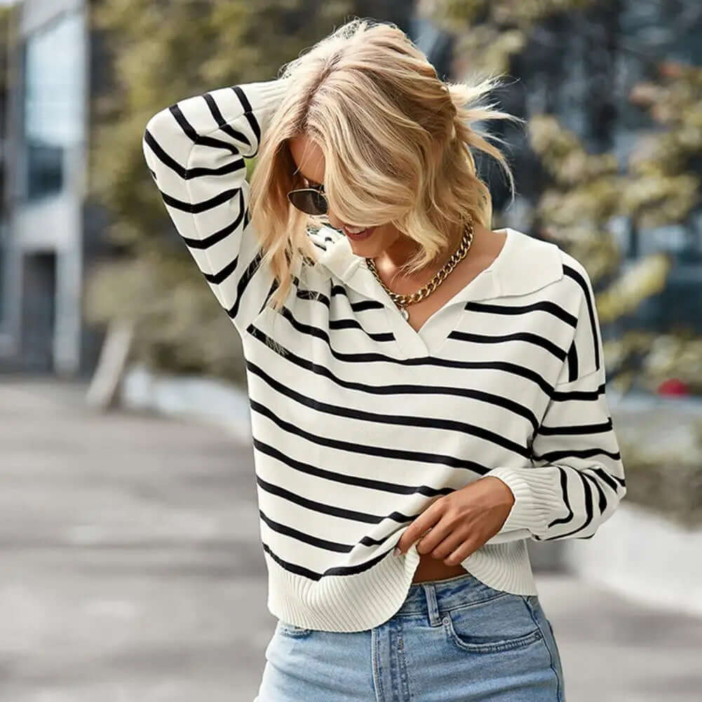 Ladies' Horizontal Patterned Sweater
