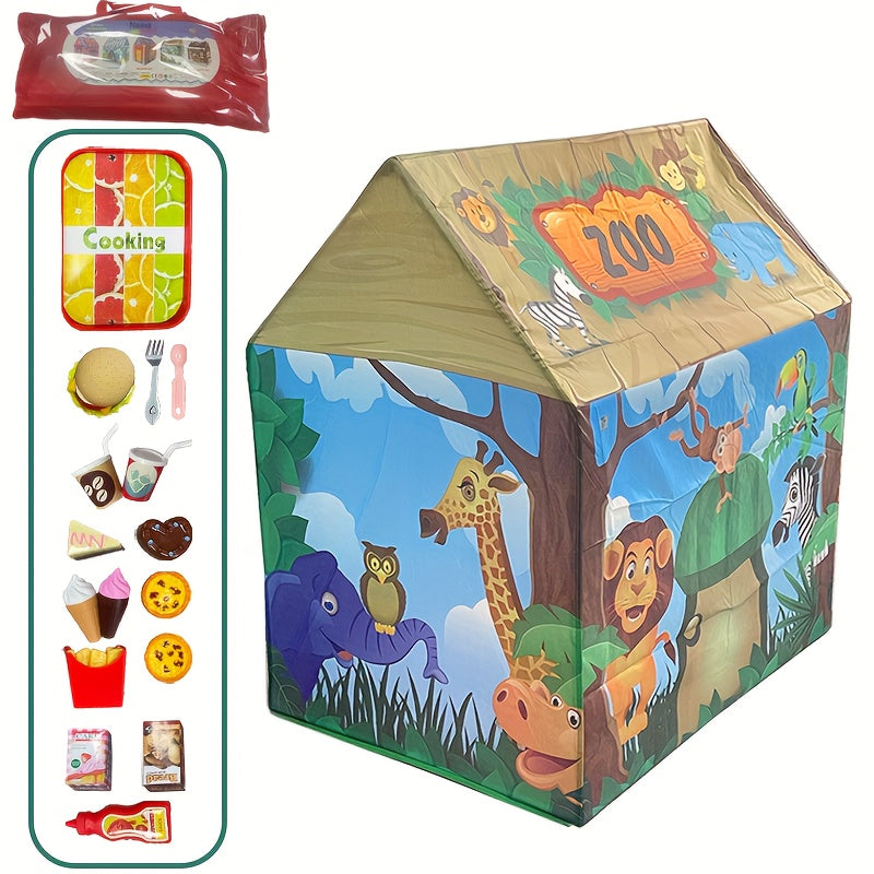Fun Kids Playhouse with Animal Friends Play Set