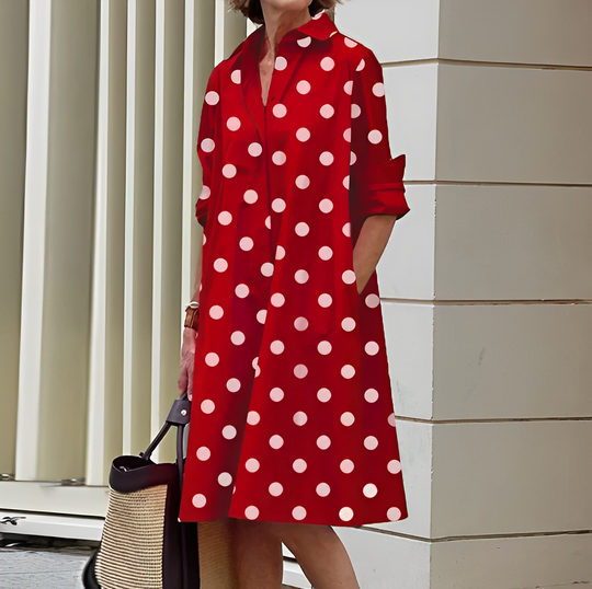 Relaxed Fit Ladies Collar Dress