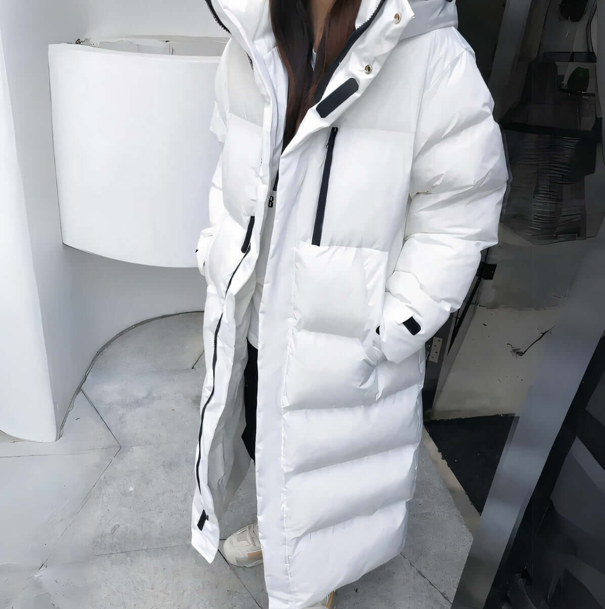 Warm Women's Down Parka Jacket with Hood