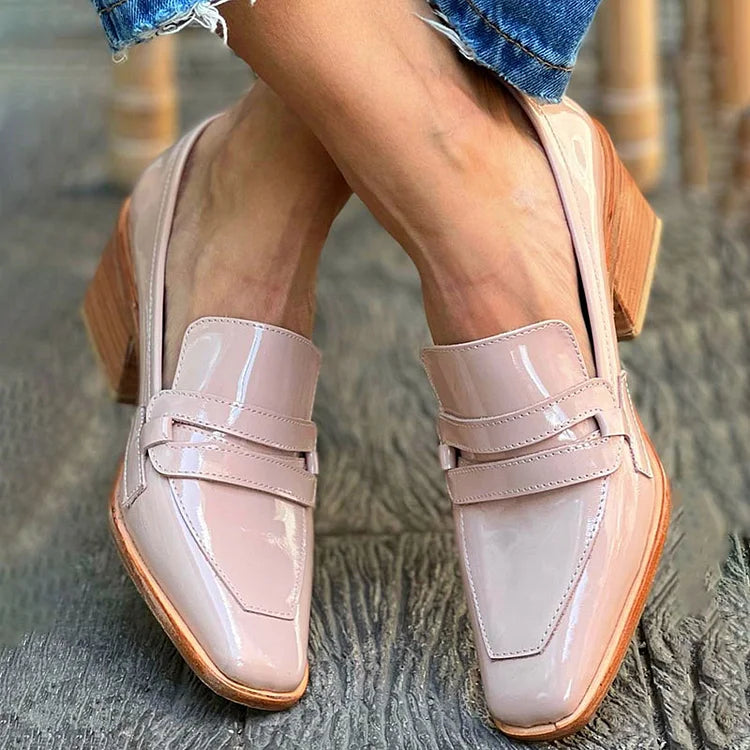 Classic Ladies Leather High Heel Slip Ons