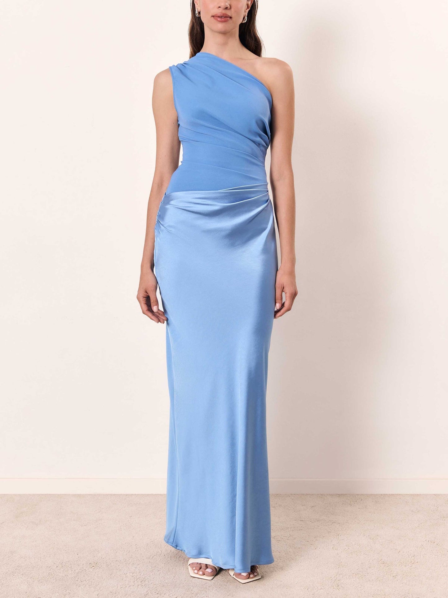 Chic Off Shoulder Ruffled Evening Maxi Dress