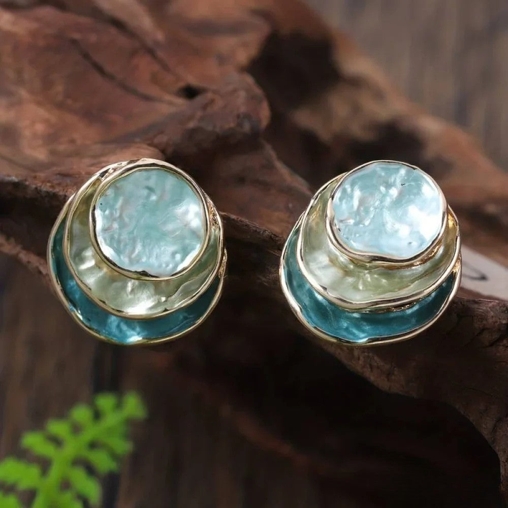 Unique Colorful Layered Circle Earrings - Luxivelle