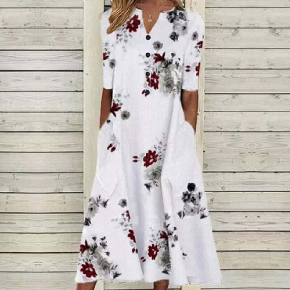 Vintage Floral Midi Dress