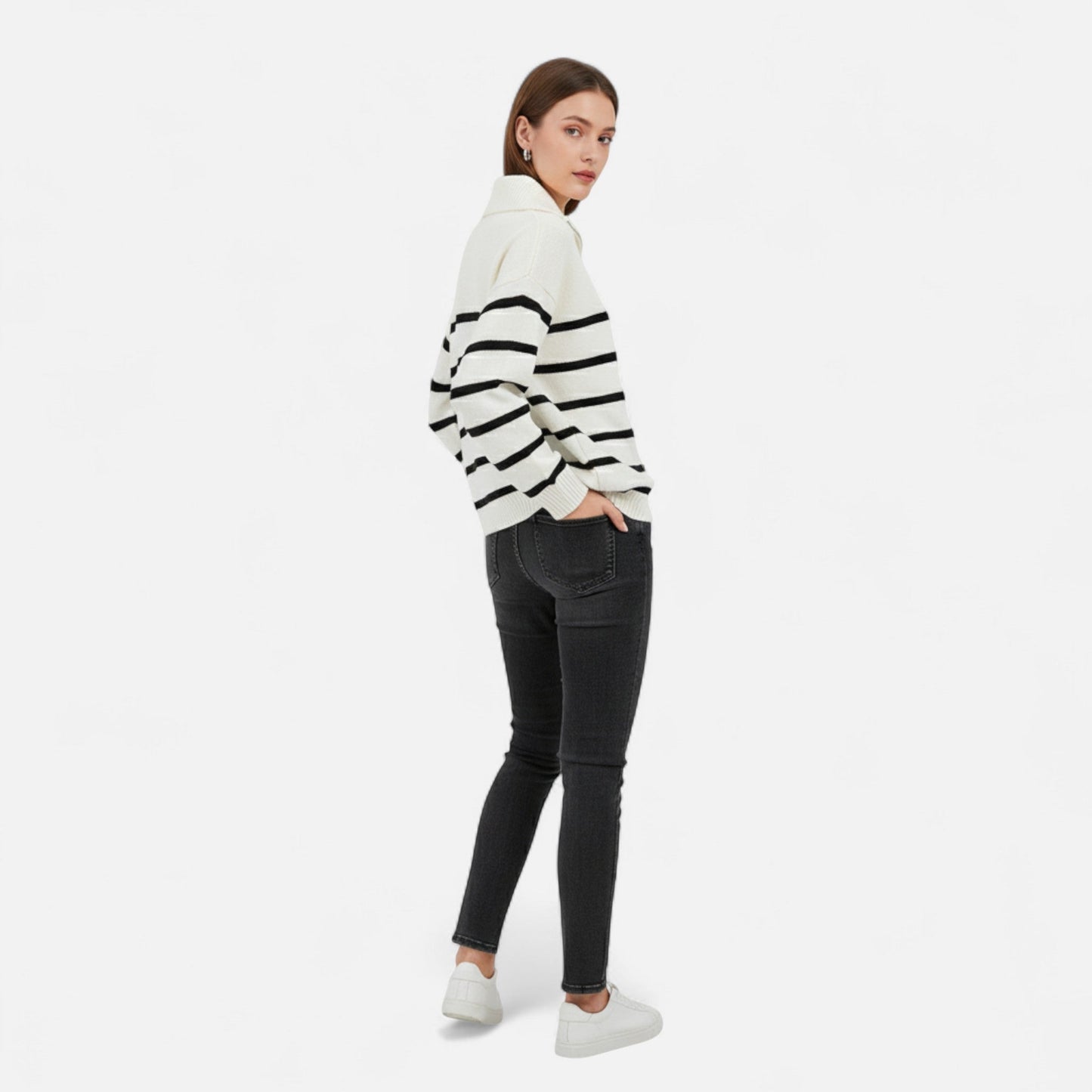 Ladies Classic Breton Style Sweater
