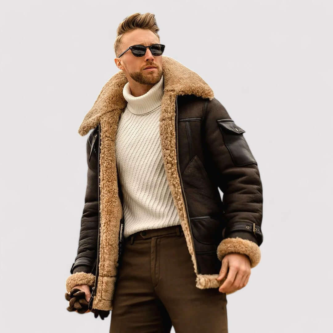 Luxury Leather Sheepskin Coat