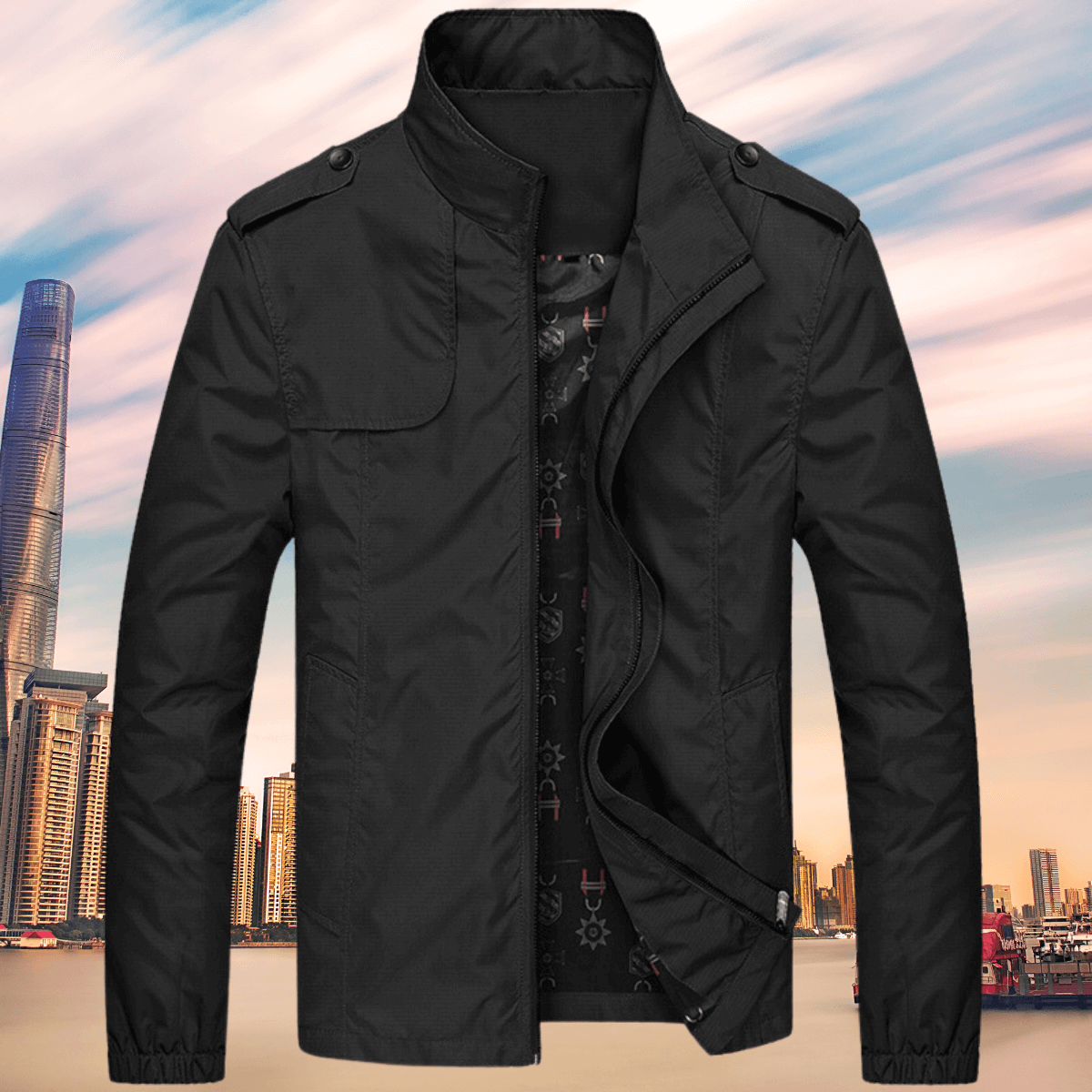 Classic Fall Mens Button Down Coat