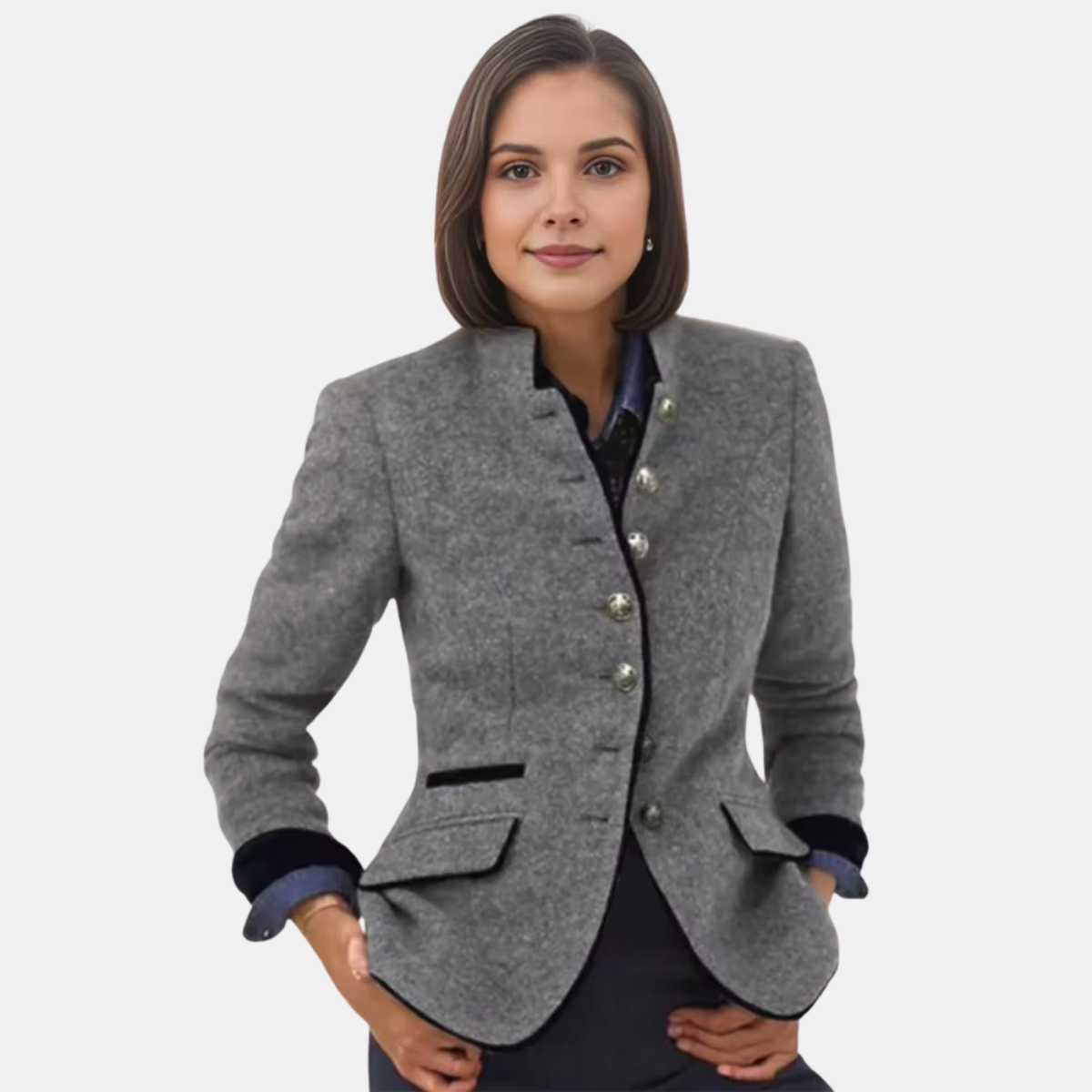 Classic One Button Women's Blazer Coat