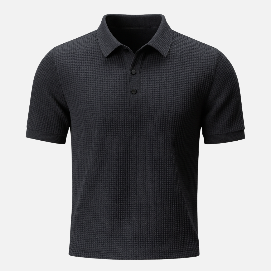 Men’s Waffle Short Sleeve Polo Shirt