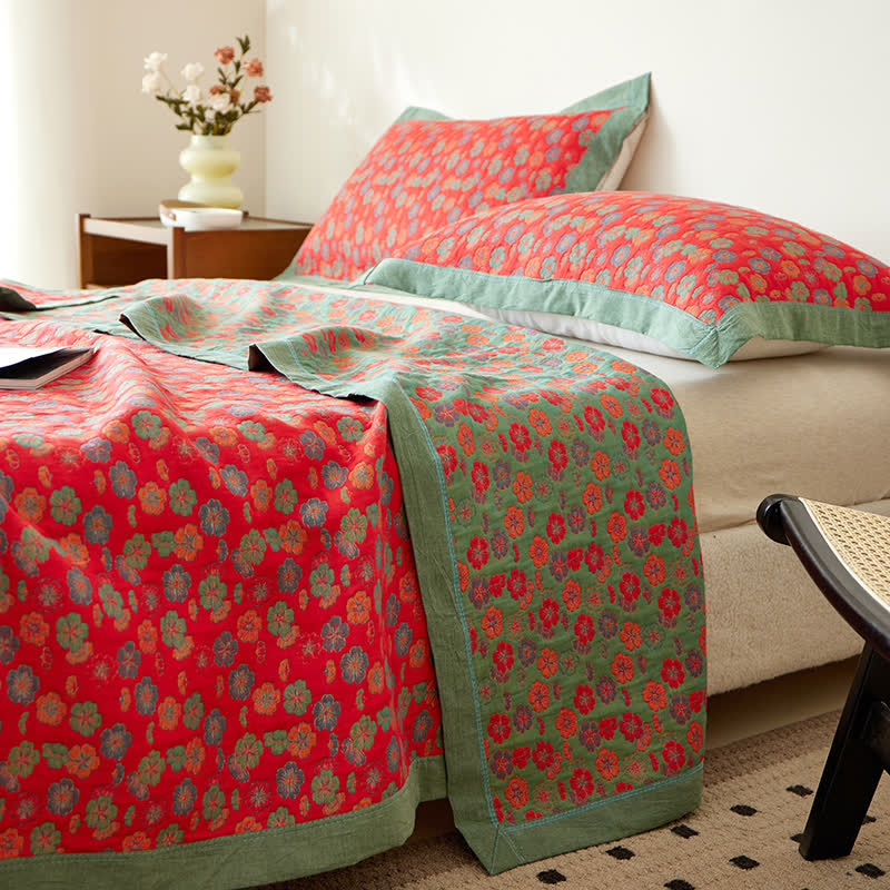 Soft Plush Reversible Blanket - Classic Cotton Throw