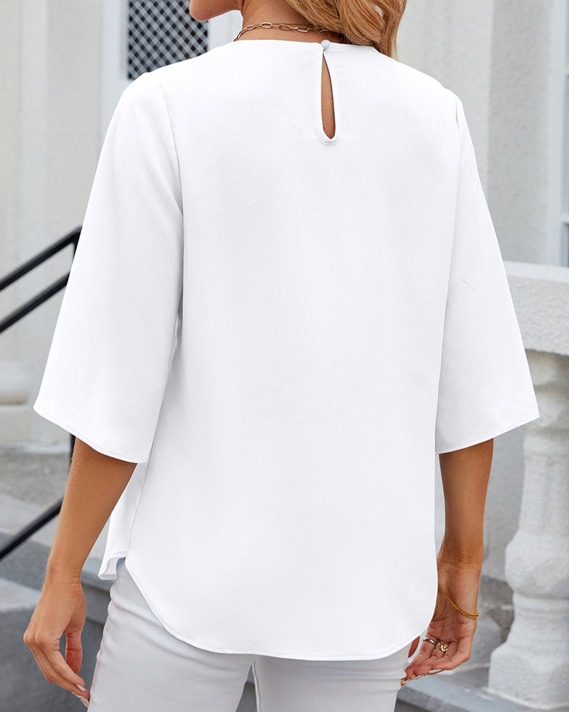 Ladies' Flowy Ruffled Bell Sleeve Top