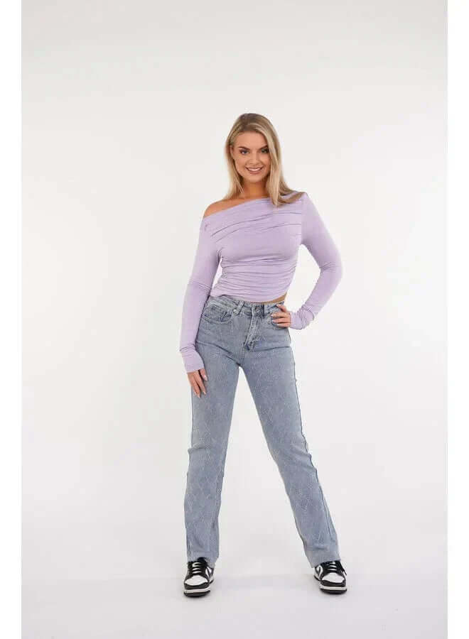 Classic Fit Women's Diamond Pattern Jeans