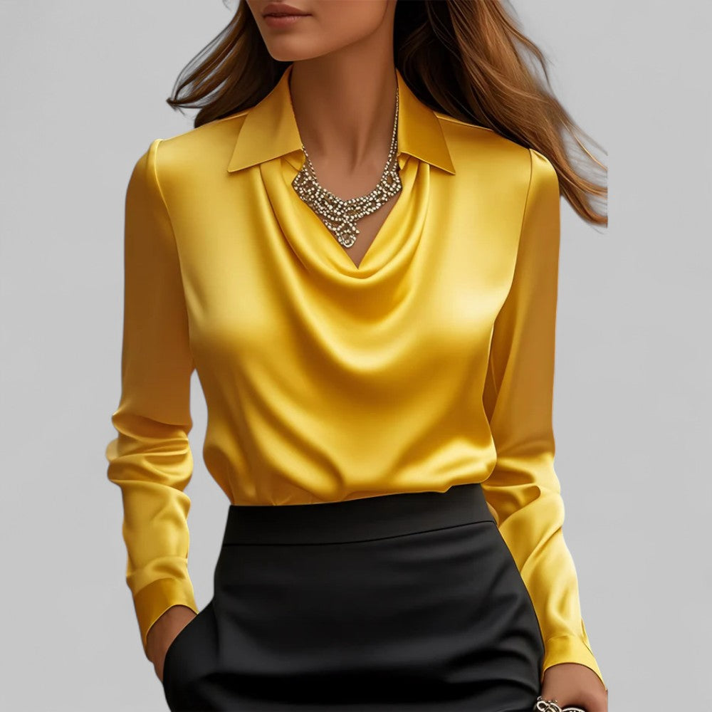 Relaxed Fit V Neck Women's Blouse