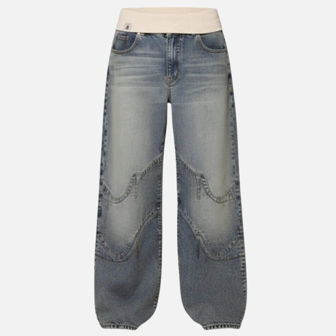 Women’s Wide-Leg Jeans with Elastic Waist