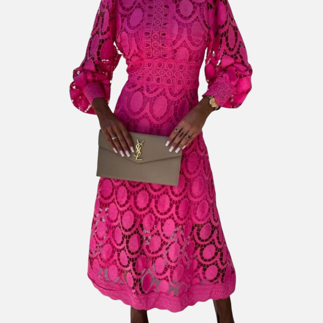 Women's Lace Midi Dress Elegant