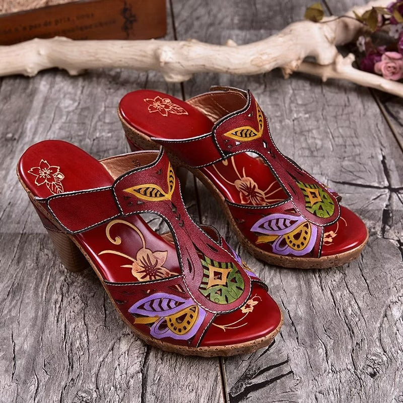 Women's Floral High Heel Sandals