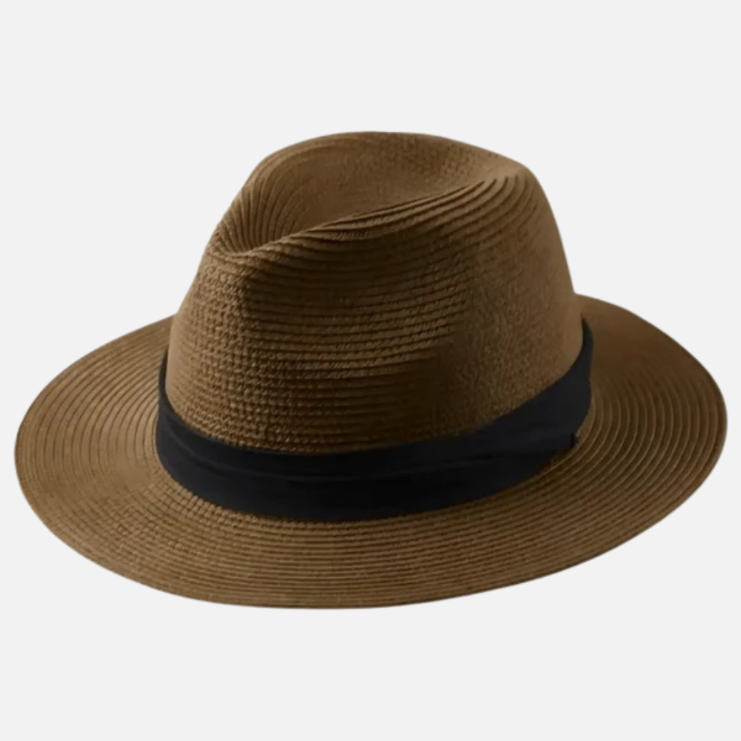 Men's Classic Panama Hat - Handwoven Straw Fedora Summer Sun Hat