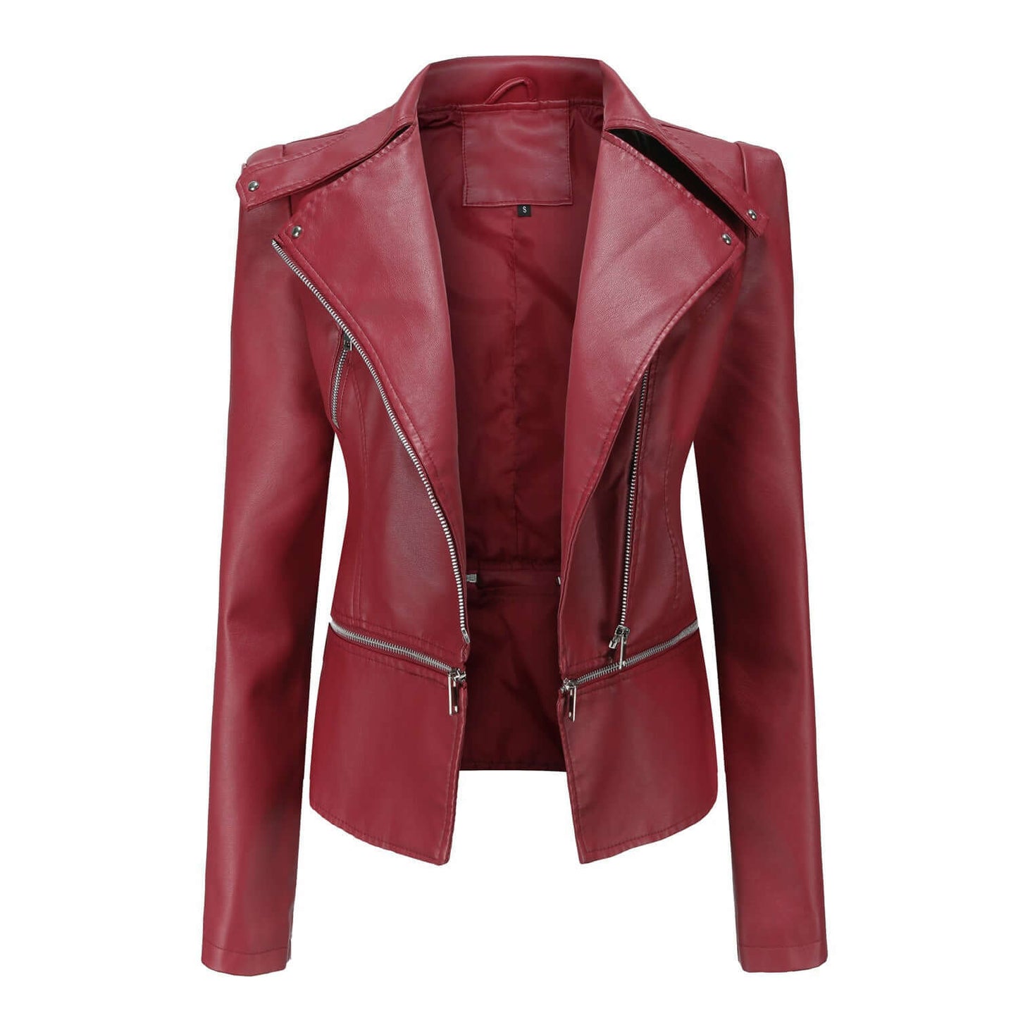 Faux Leather Biker Jacket for Women