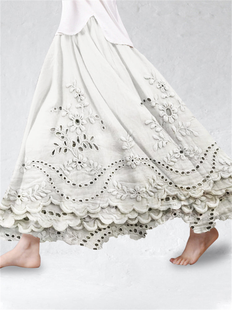 Feminine Floral Patterned Skirt