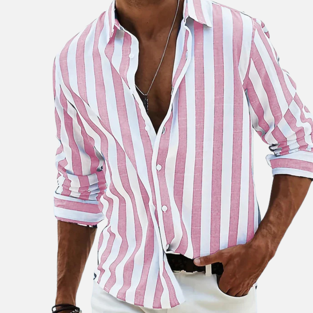 Men's Breathable Beach Striped Shirt