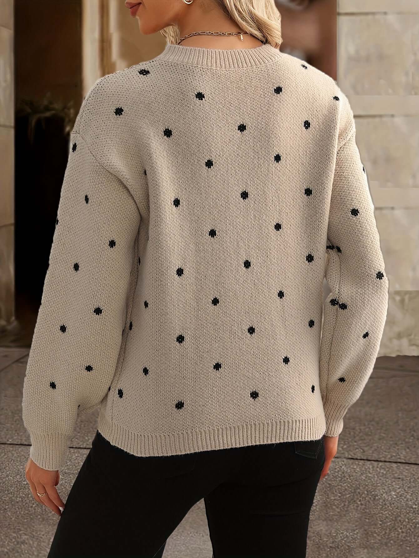 Ladies Classic Spotted Knit Sweater