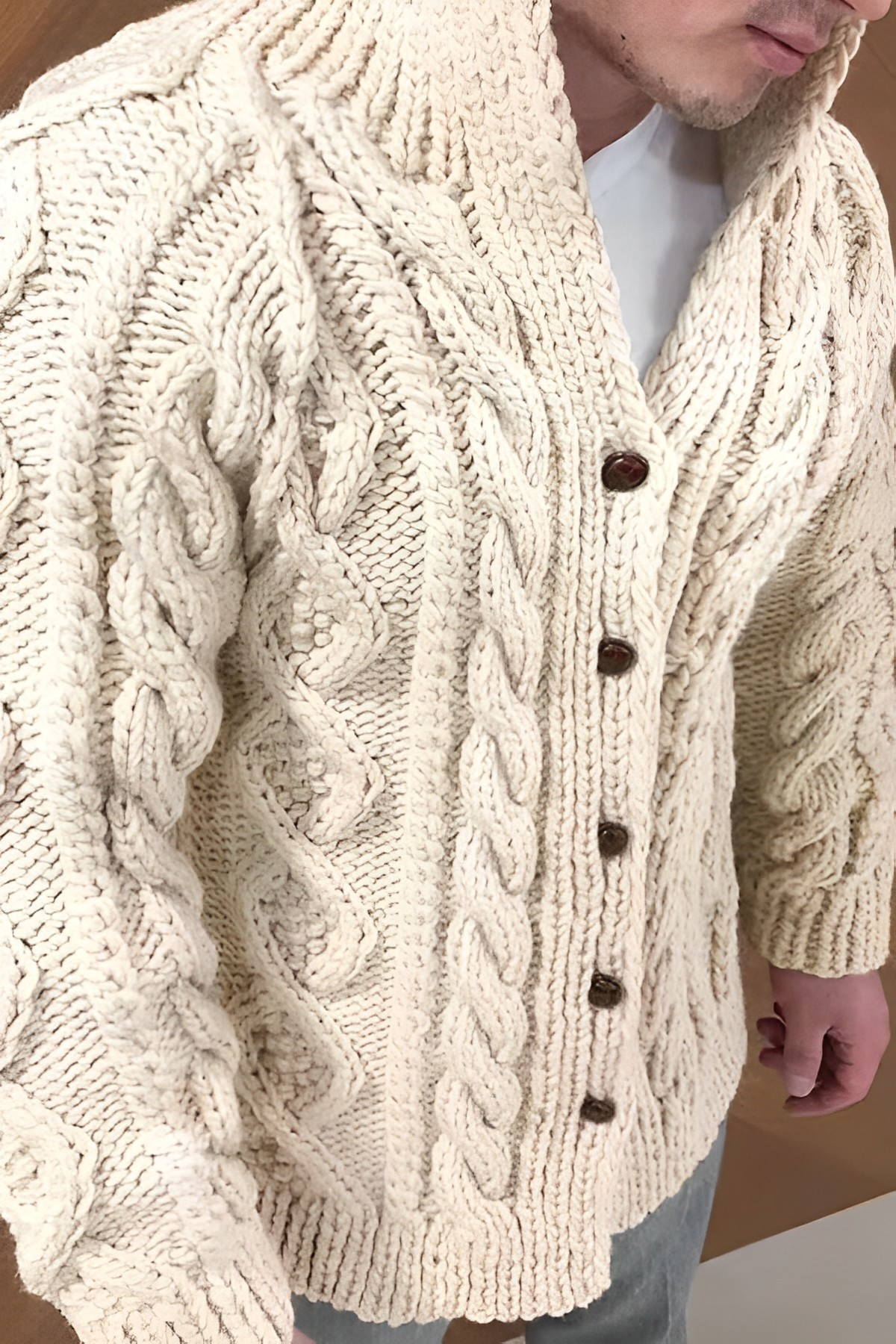 Men's Open Front Oversized Cardigan Sweater