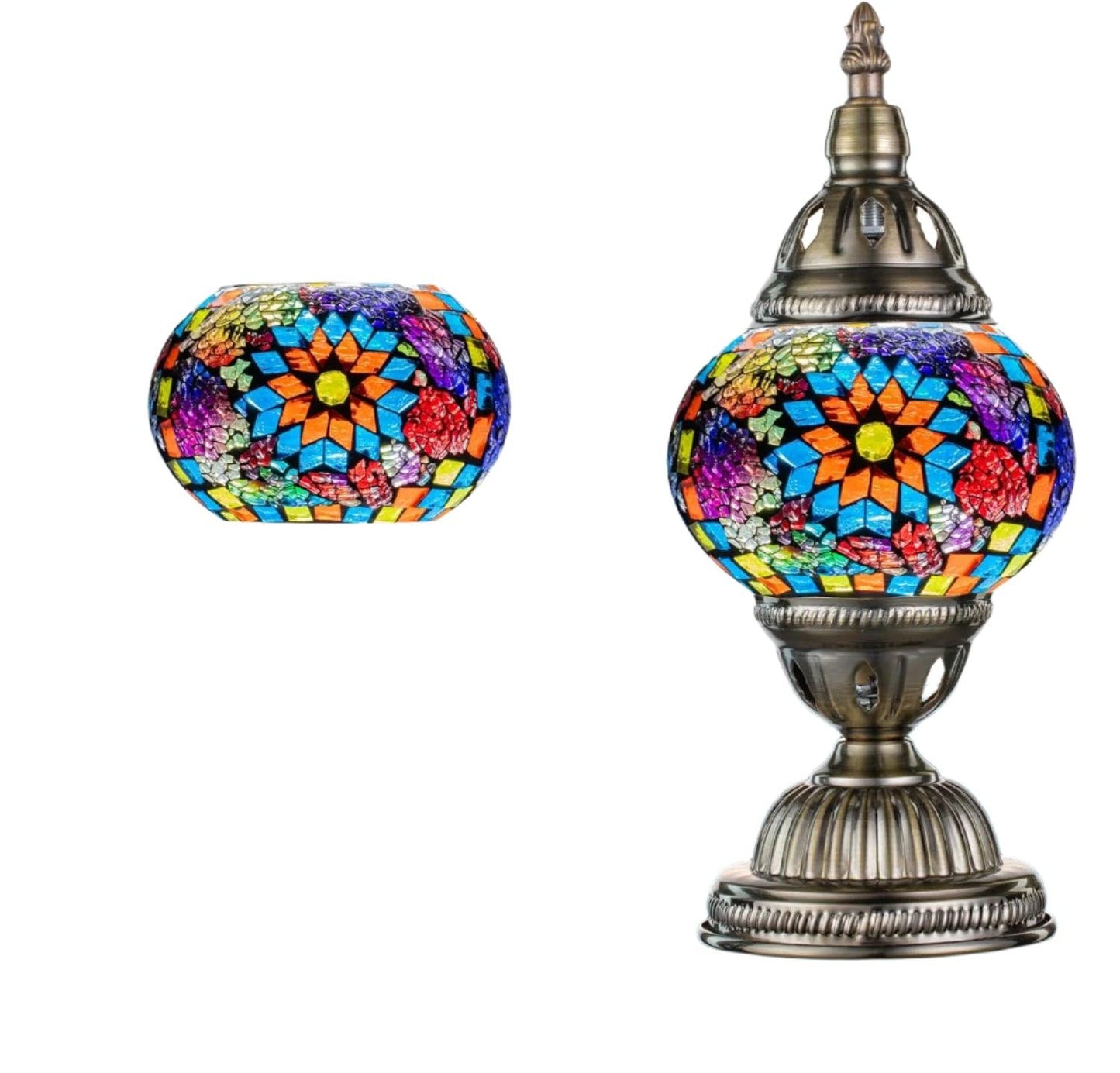 Exotic Moroccan Mosaic Glass Table Lamp