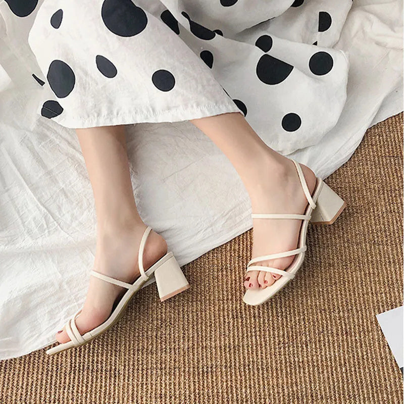 Buckle Ankle Strap High Heel Sandals
