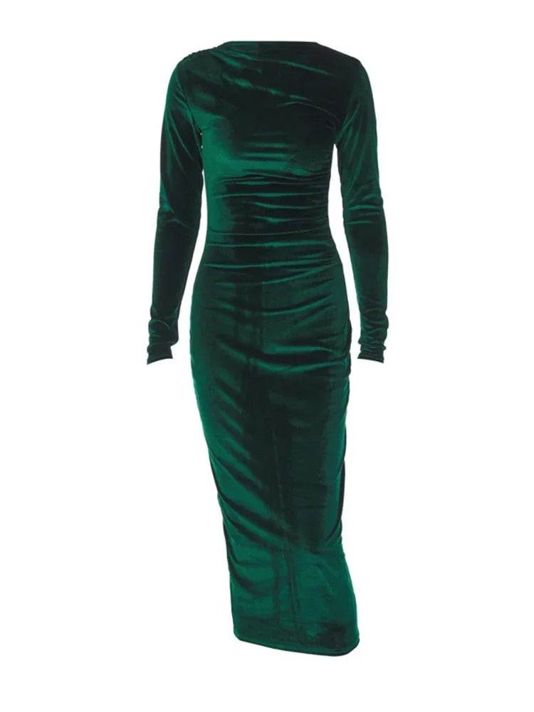 Fitted Women's Long Sleeve Party Dress