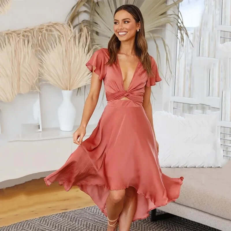 Ladies' Knee Length Wrap Dress